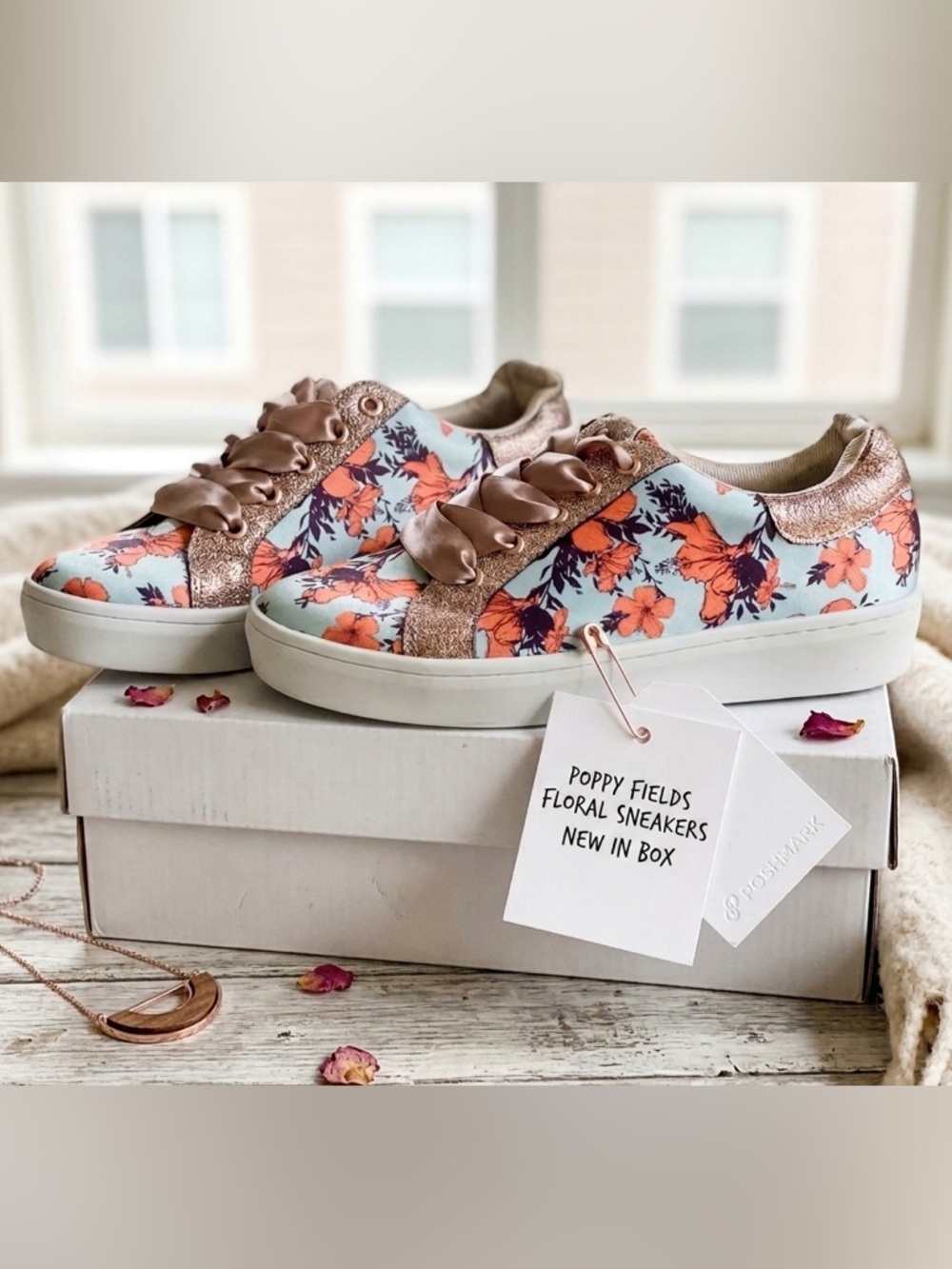 Chula Floral Sneakers Size 7 | Satin Laces Trendy Casual Shoes